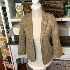 Luobo Bei Bei Tan Wool Blazer W/Label Arrow Broach Size XSmall